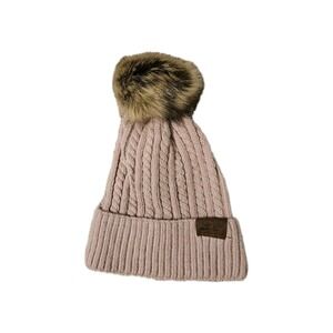 Dude Dad Choose Joy Winter Hat Soft Pink Women's Puff Pom Pom Warm Knit‎ Fall